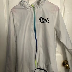 PINK, medium, white windbreaker